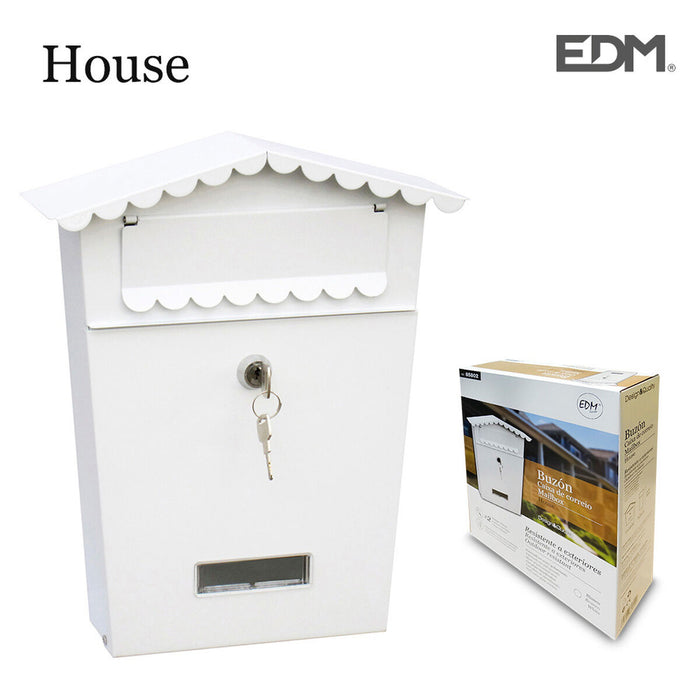 Cutie de scrisori EDM House Oțel Alb (21 x 6 x 30 cm)