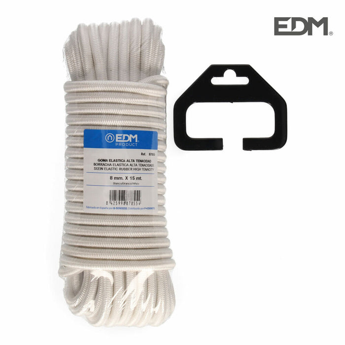 Cablu de sârmă EDM Gumă Alb 15 m