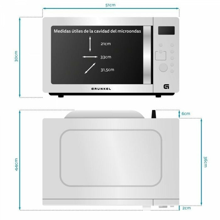Cuptorul cu Microunde Grunkel MWGC-30SS 1000 W 30 L Oțel