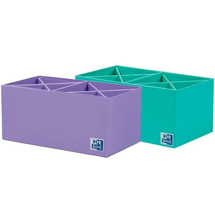 Set de cutii de depozitare, cu posibilitate de stivuire Oxford Carton 115 x 11 cm (4 Unități) 2 Piese