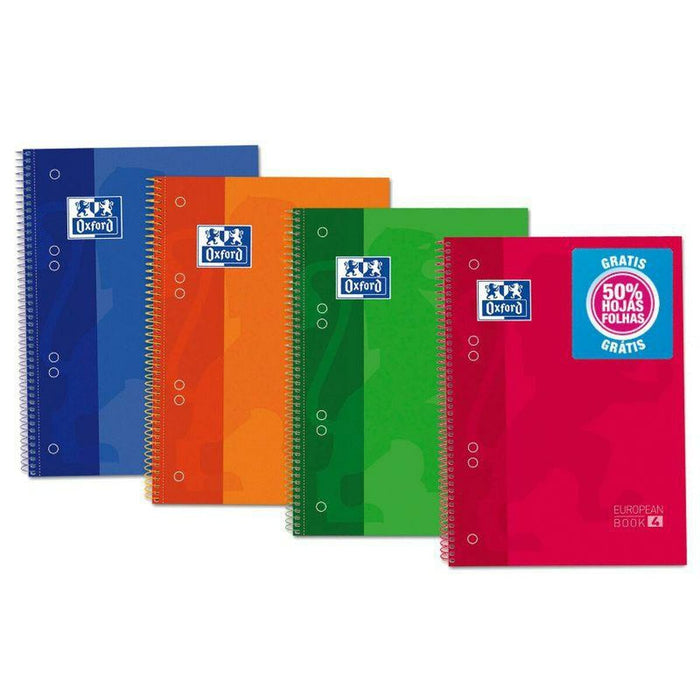 Notebook Oxford European Book 4 Classic Micro perforat 180 Frunze Multicolor A5 5 Piese 120 Frunze