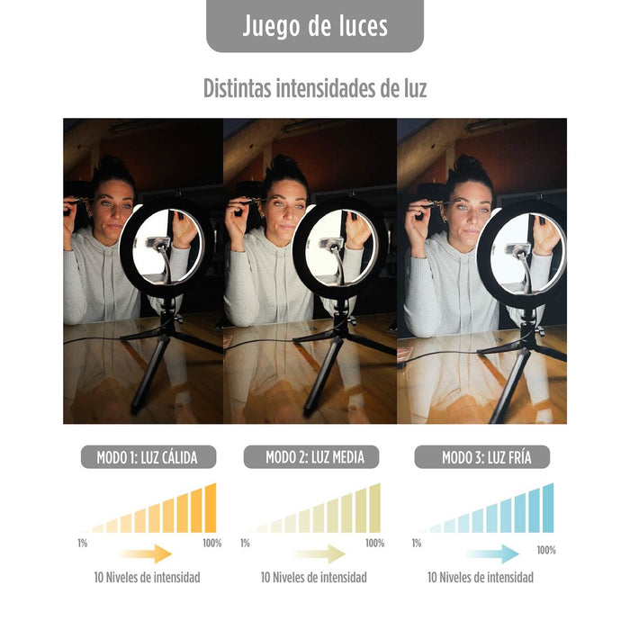 Ring-light reîncărcabil pentru Selfie KSIX Smartphone 12W
