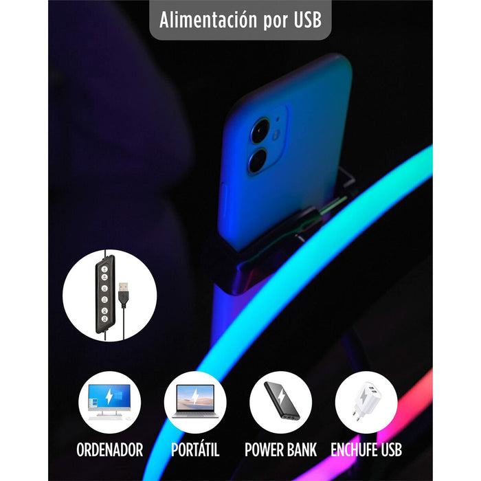 Ring-light reîncărcabil pentru Selfie KSIX Smartphone 12W