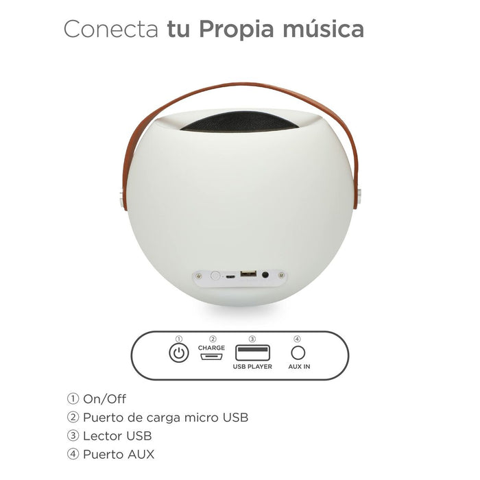Difuzor Bluetooth cu Lampă LED KSIX Bubble Alb 5 W Portabil