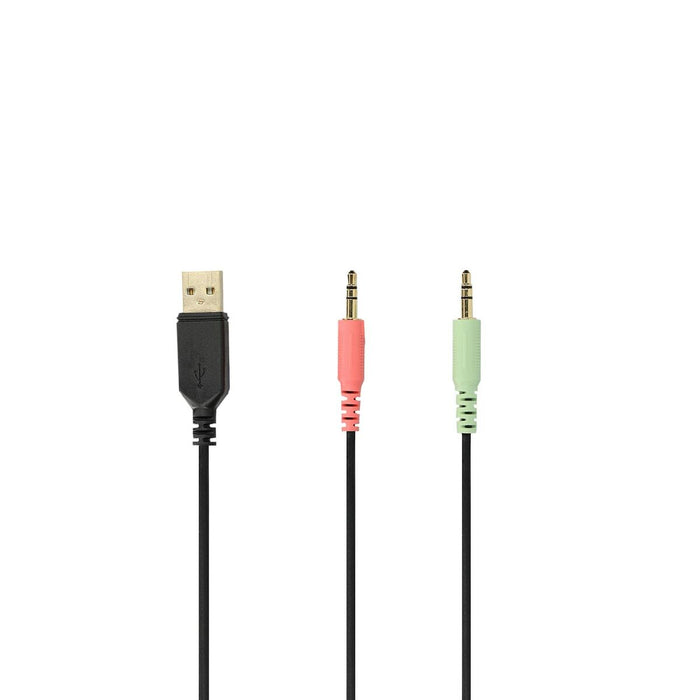 Căști cu Microfon Gaming KSIX Drakkar USB LED Negru Roșu