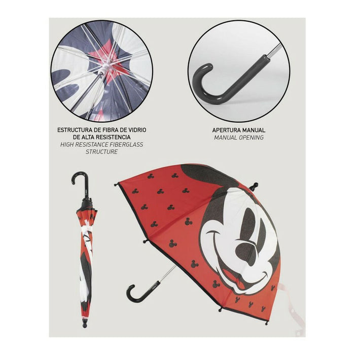 Umbrelă Mickey Mouse Roșu (Ø 71 cm)