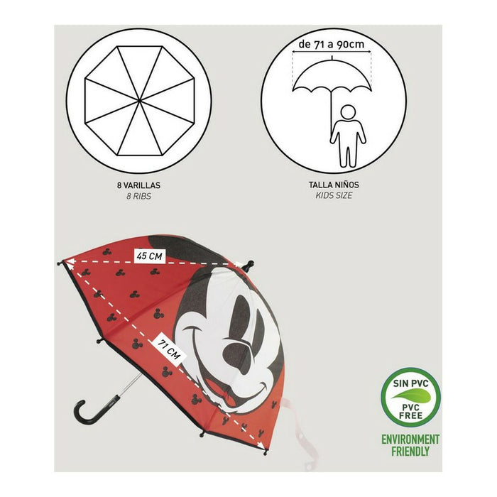 Umbrelă Mickey Mouse Roșu (Ø 71 cm)