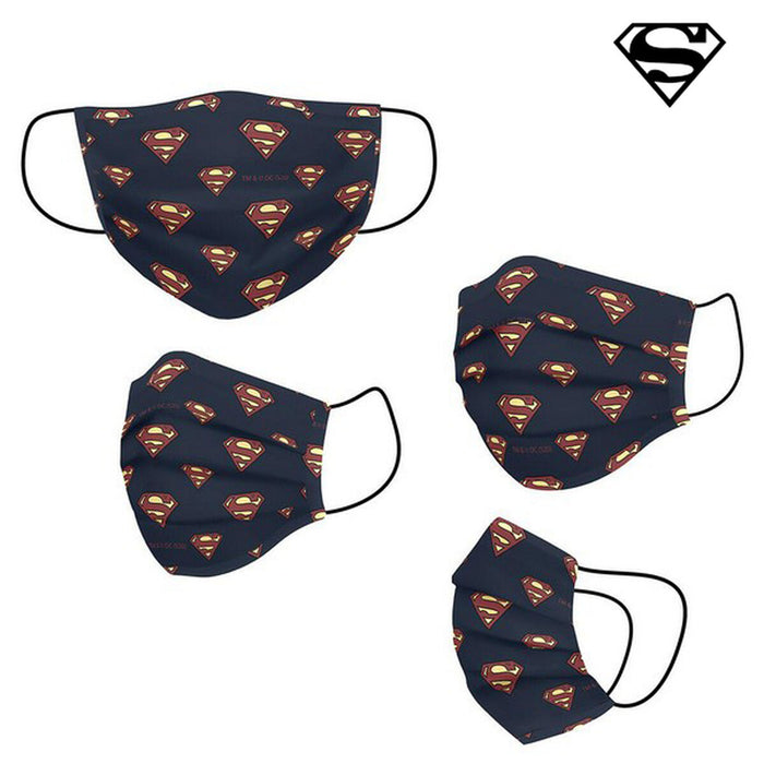 Mască igienică de pânză reutilizabilă Superman Infantil Albastru