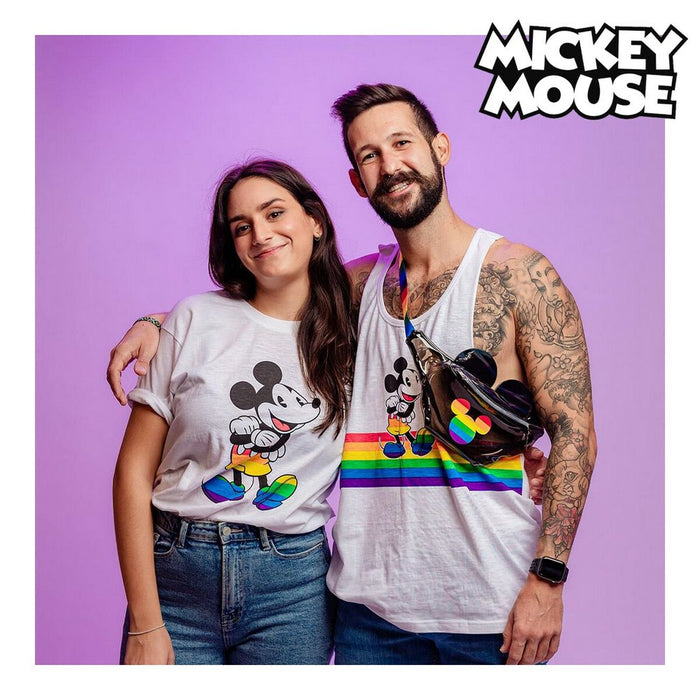 Tricou cu Mânecă Scurtă Disney Pride Alb
