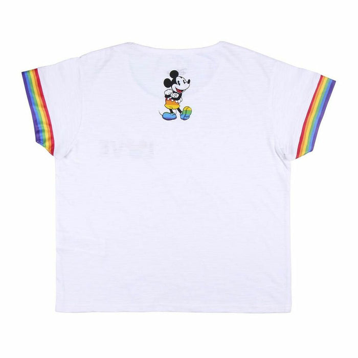 Tricou cu Mânecă Scurtă Femei Disney Love Pride Alb
