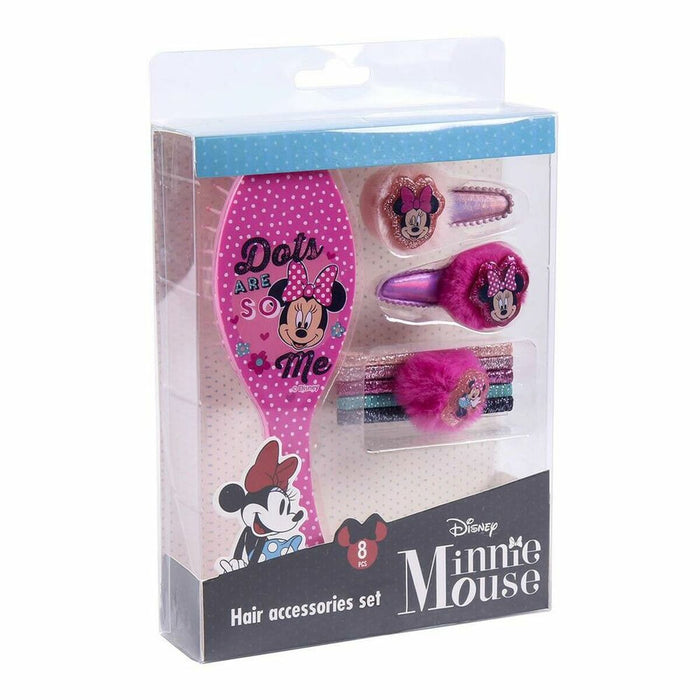 Accesorii pentru Păr Minnie Mouse Roz (8 pcs)