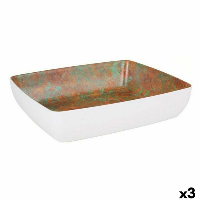 Castron Viejo Valle Alb Melamina 32,5 x 26,5 x 7,5 cm (3 Unități)