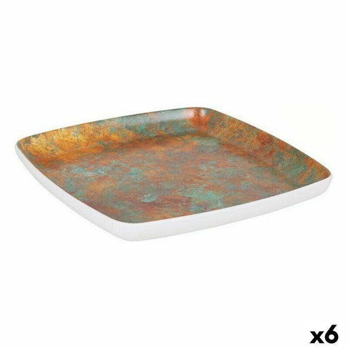 Farfurie Viejo Valle Goji Melamina Alb Pătrat 21,5 x 21,5 x 2,2 cm (6 Unități)