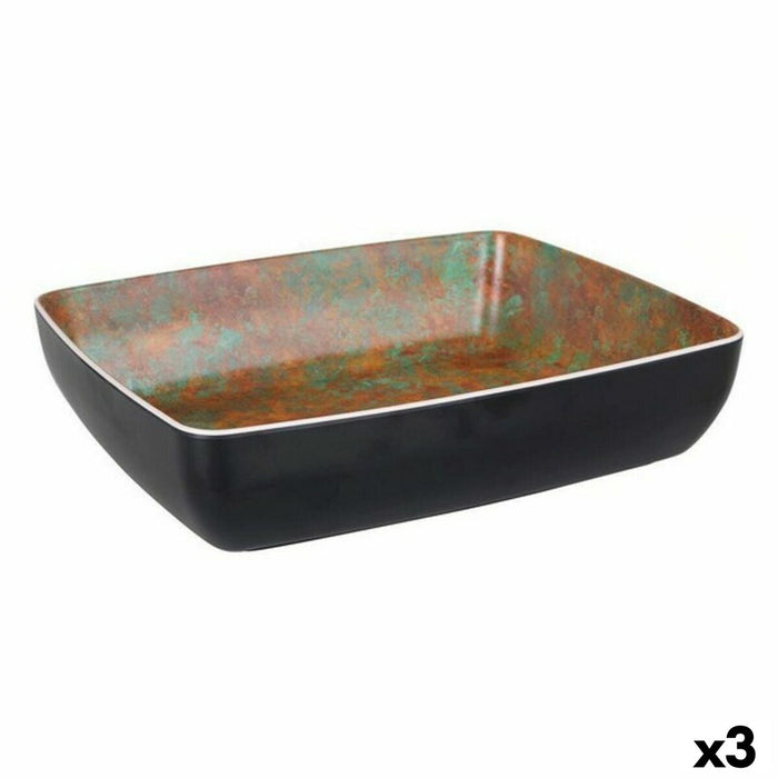 Castron Viejo Valle Negru Melamina (3 Unități) (32,5 x 26,5 x 7,5 cm)