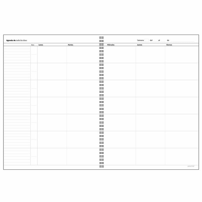 Agendă Additio Profesor Notebook Multicolor A4 22,5 x 31 cm