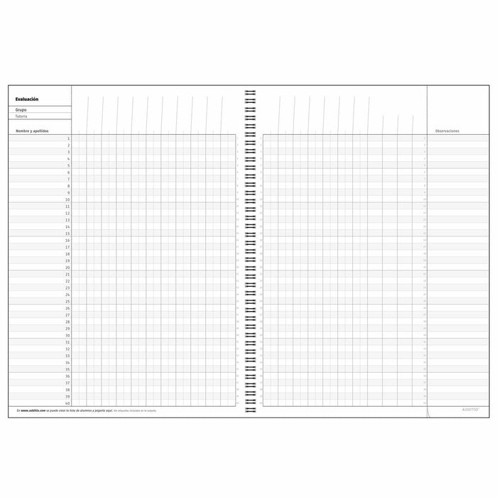 Agendă Additio Profesor Notebook Multicolor A4 22,5 x 31 cm