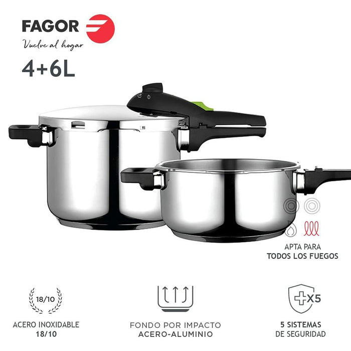 Set de Oale sub Presiune Fagor Oțel inoxidabil 10 L 2 Piese