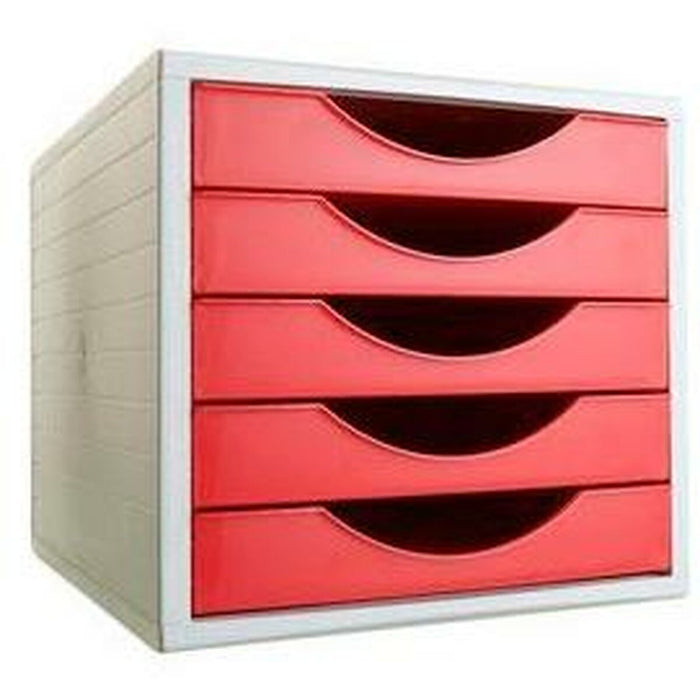 Dulap de dosare modular Archivo 2000 ArchivoTec Serie 4000 5 sertare Din A4 Roșu 34 x 27 x 26 cm