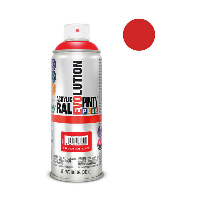 Spray cu vopsea Pintyplus Evolution RAL 3020 400 ml Traffic Red