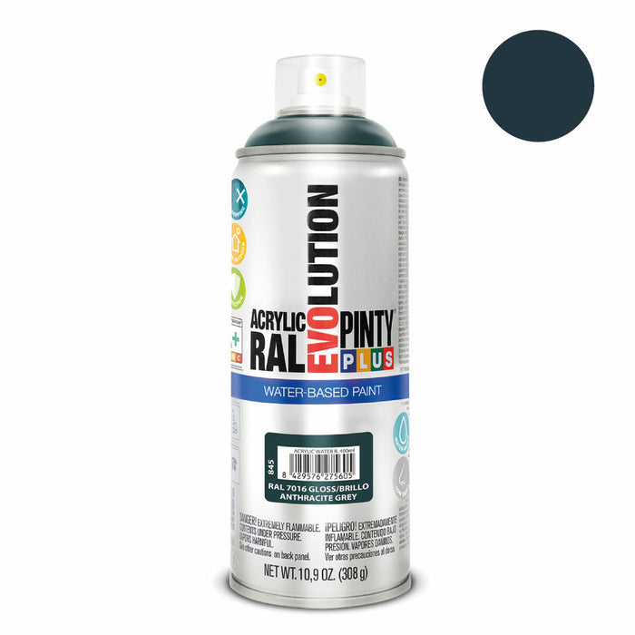 Spray cu vopsea Pintyplus Evolution RAL 7016 Baza de apă Antracit 400 ml