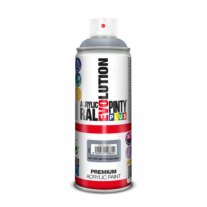 Spray cu vopsea Pintyplus Evolution RAL 7001 Gri Argintiu 400 ml Mat