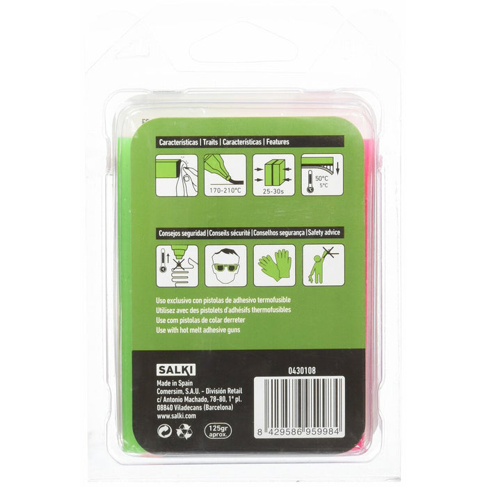 Batoane de adeziv topit la cald Salki 430108 Multicolor Decor Fluor Ø 12 x 95 mm 125 g (12 Unități)
