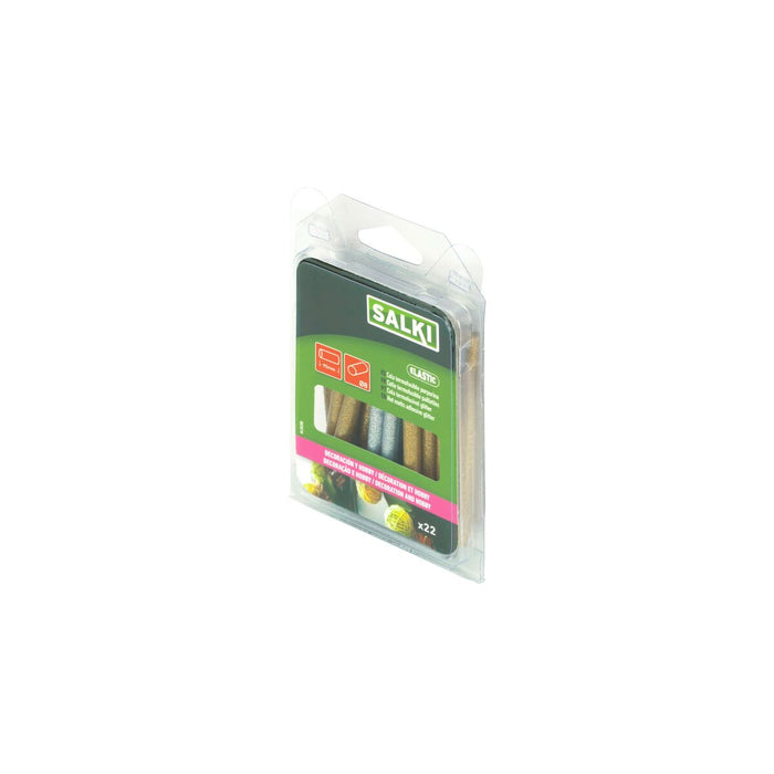 Batoane de adeziv topit la cald Salki 430208 Argintiu Auriu* Purpurină Decor Ø 8 x 95 mm 105 g (22 Unități)