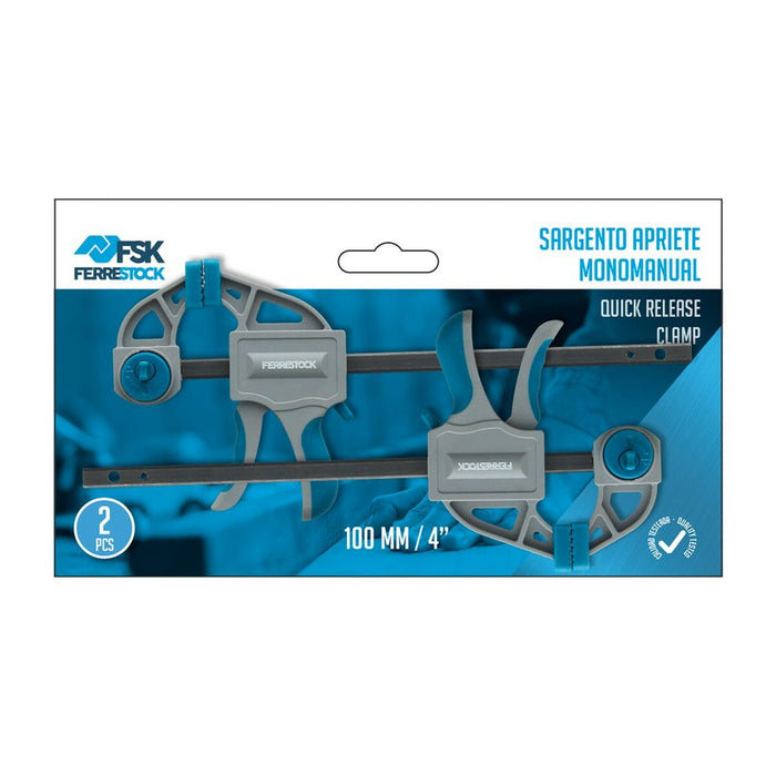 Clemă cu o mână Ferrestock 215 mm Oțel Plastic (2 pcs)