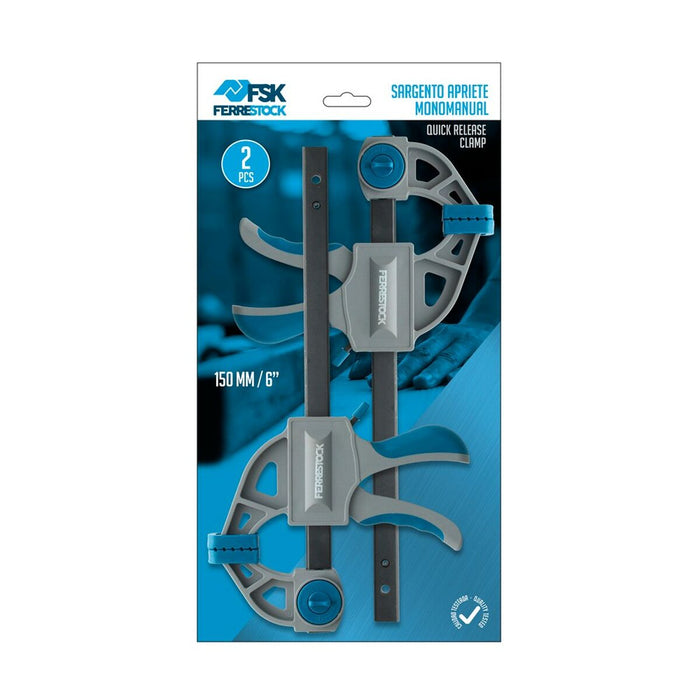 Clemă cu o mână Ferrestock Oțel Plastic (2 pcs)