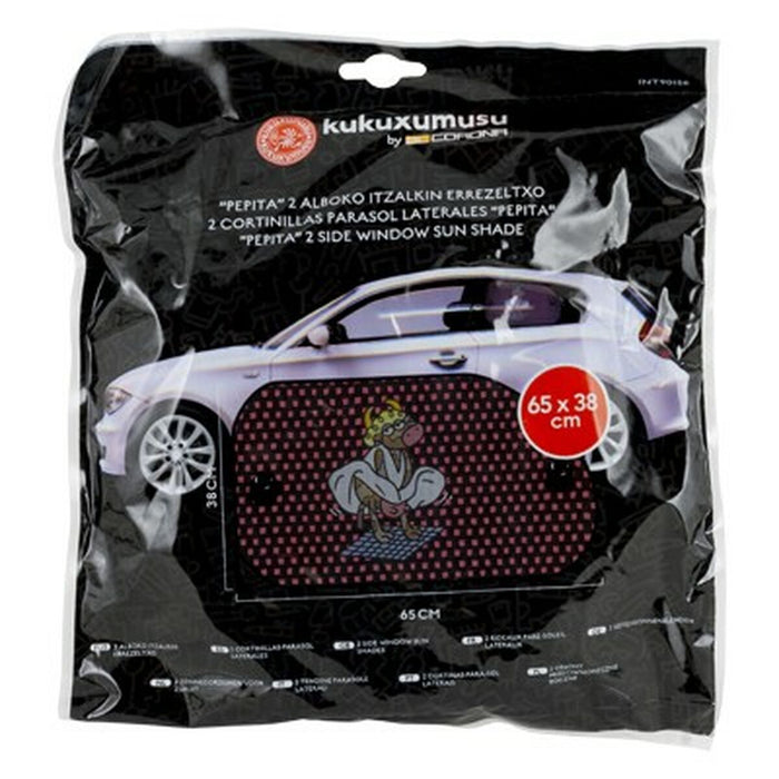 Parasolar lateral Kukuxumusu Kuku Pepita Roz Negru 65 x 38 cm 2 Piese