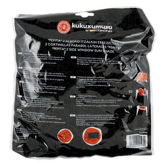 Parasolar lateral Kukuxumusu Kuku Pepita Roz Negru 65 x 38 cm 2 Piese