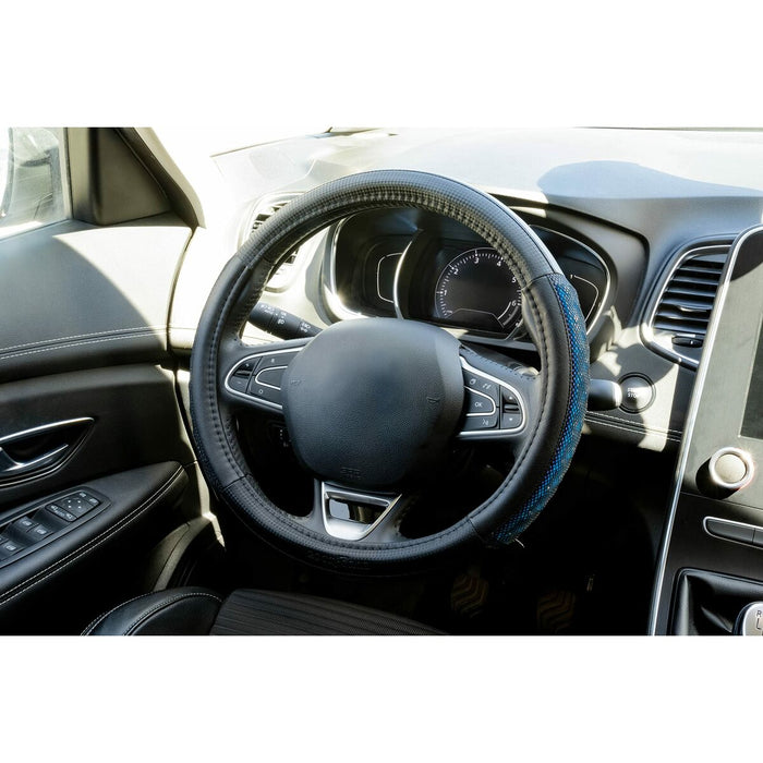 Capacul volanului GOD7007 Ø 37-38 cm Negru/Albastru