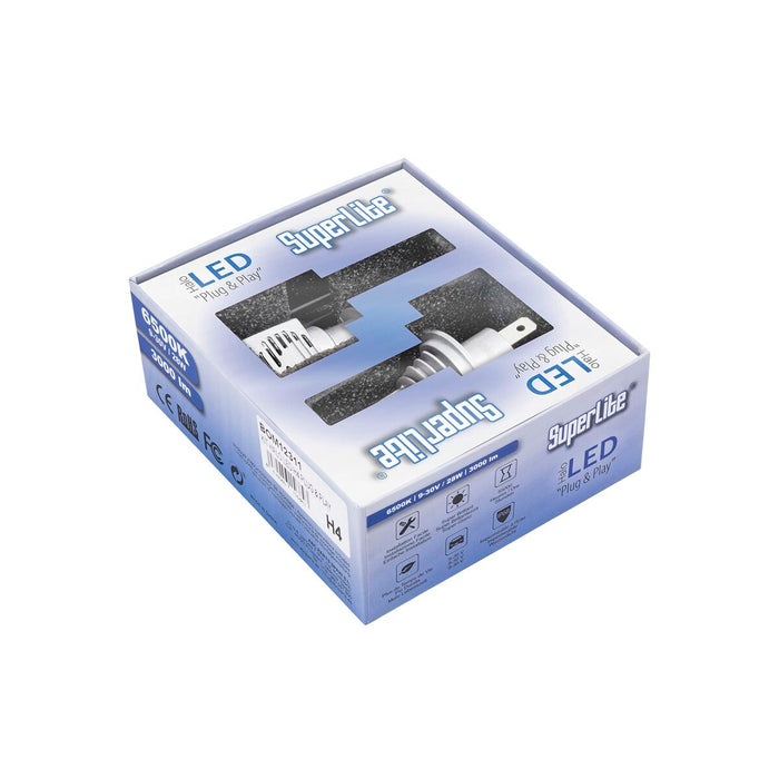 Kit de conversie Halogen LED Superlite BOM12311 H4 28 W 6500 K LED (2 Unități)