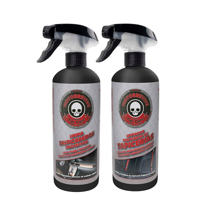Kit de curățare et de depozitare Motorrevive Soluție de curățat tapițeria Soluție de curățat tabloul de bord 2 Unități