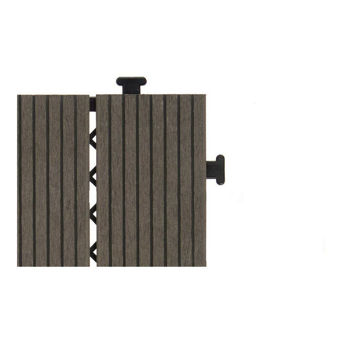 Plăci de pardoseală interconectate Compozit Negru Polietilenă (30 x 2,6 x 30 cm)