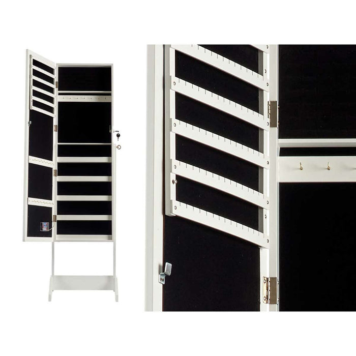 Oglindă Suport de Bijuterii cu Picior Alb Lemn MDF (41 x 147 x 36,5 cm)