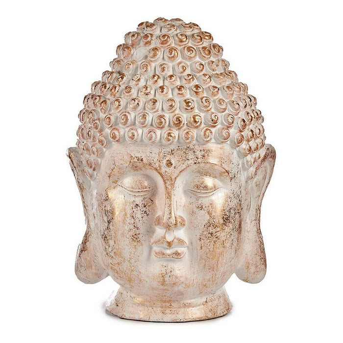 Figurină decorativă de grădină Buda Cap Alb/Argintiu Polirășină (31,5 x 50,5 x 35 cm)