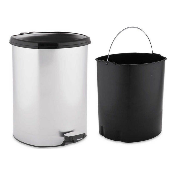 Coș de gunoi pentru hârtie cu pedală Argintiu Plastic 11 L (26 x 33 x 30 cm)