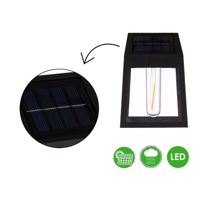 Lampă solară 6,6 x 13 x 9,3 cm Negru Plastic