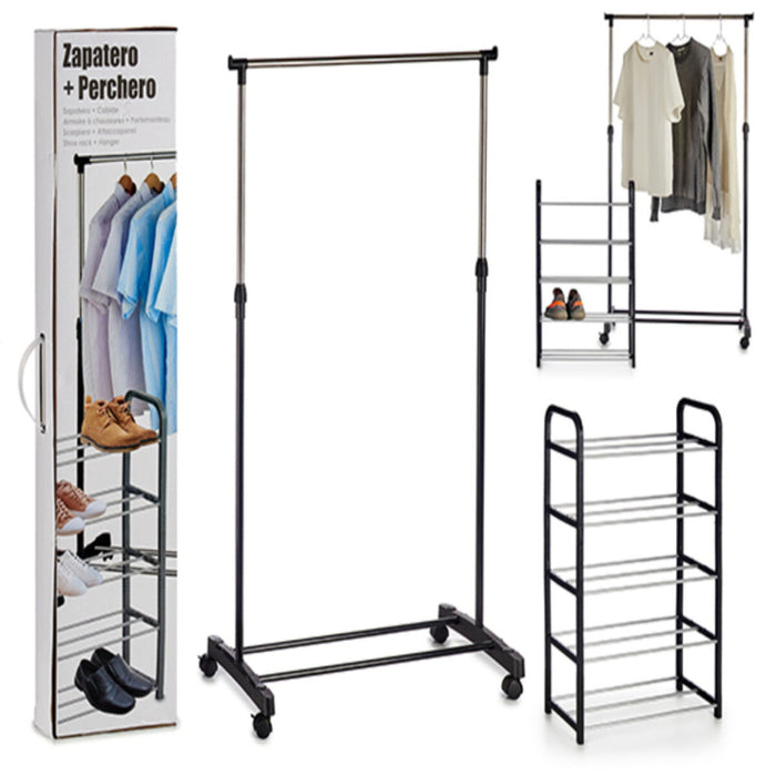 Set Pantofar Suport de haine Metal Plastic (43 x 155 x 80 cm)