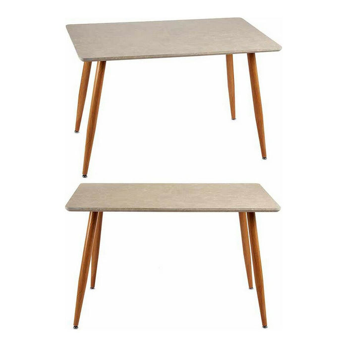 Masa laterală Maro Alb Piatră Metal Melamina DM (70 x 120 x 75 cm)