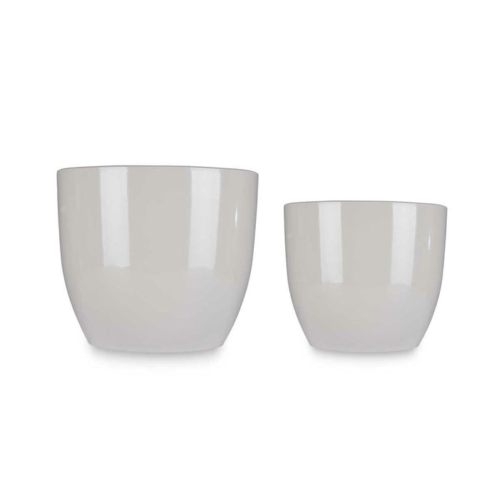 Set de ghivece Ø 22 cm Ø 28 cm 2 Piese Gri Argilă