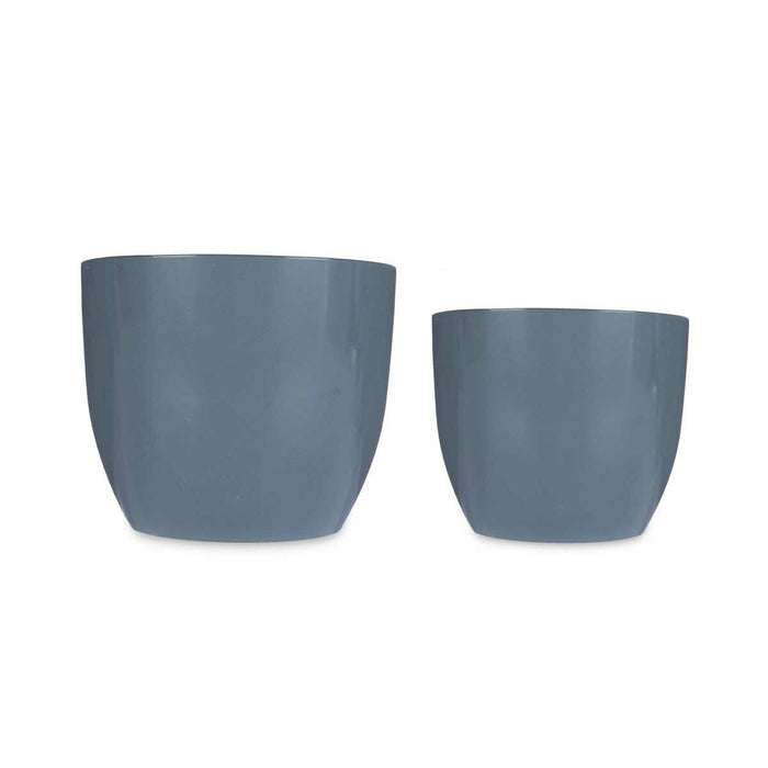 Set de ghivece 2 Piese Ø 22 cm Ø 28 cm Antracit Argilă