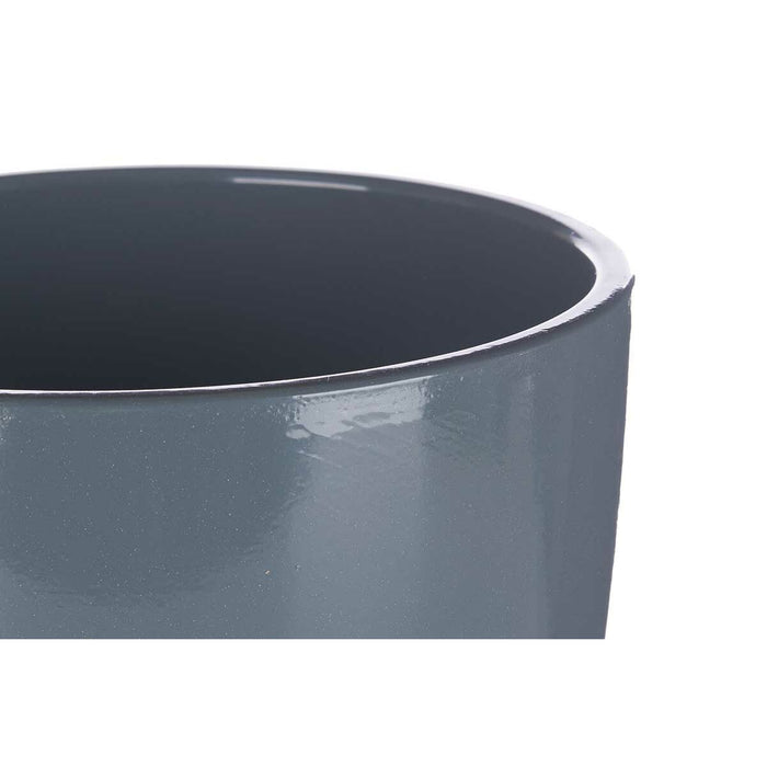 Set de ghivece 2 Piese Ø 22 cm Ø 28 cm Antracit Argilă