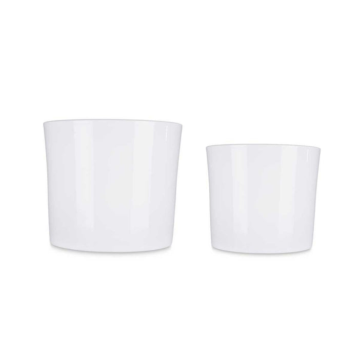 Set de ghivece Ø 22 cm Ø 27 cm 2 Piese Alb Argilă