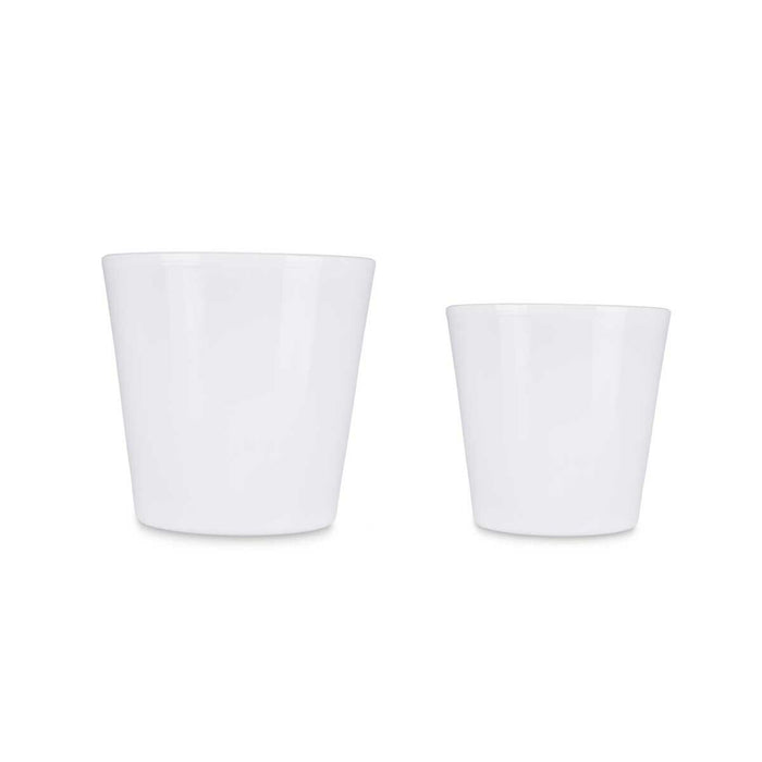 Set de ghivece 2 Piese Ø 22 cm Ø 28 cm Alb Argilă