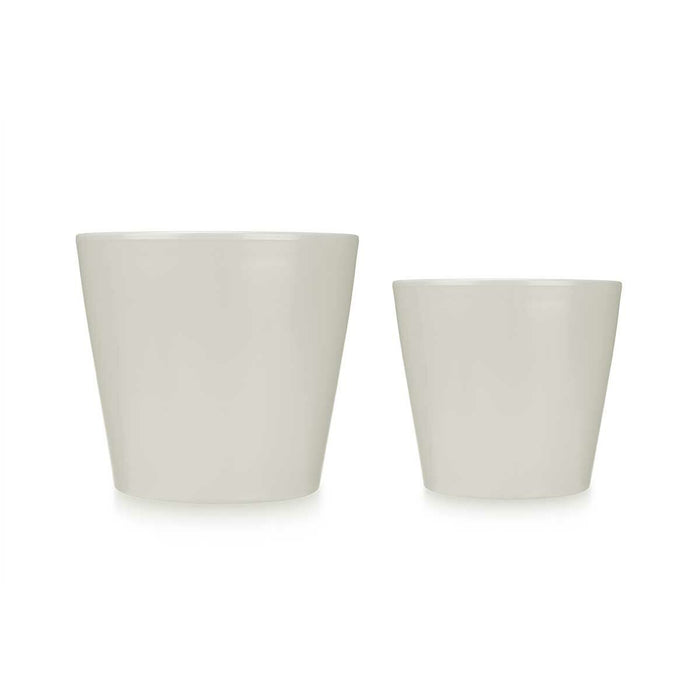 Set de ghivece 2 Piese Ø 22 cm Ø 28 cm Gri Argilă