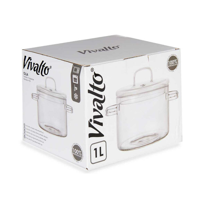 Oală cu capac Transparent Sticlă borosilicată (13,5 x 13,8 x 19 cm)
