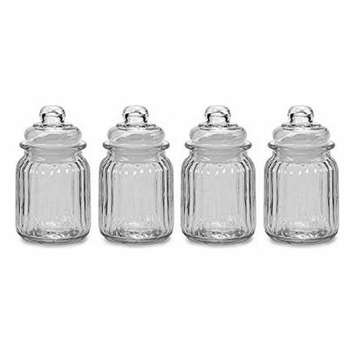 Borcan din sticlă 4 Unități Transparent Ø 7,5 x 12,5 cm 300 ml