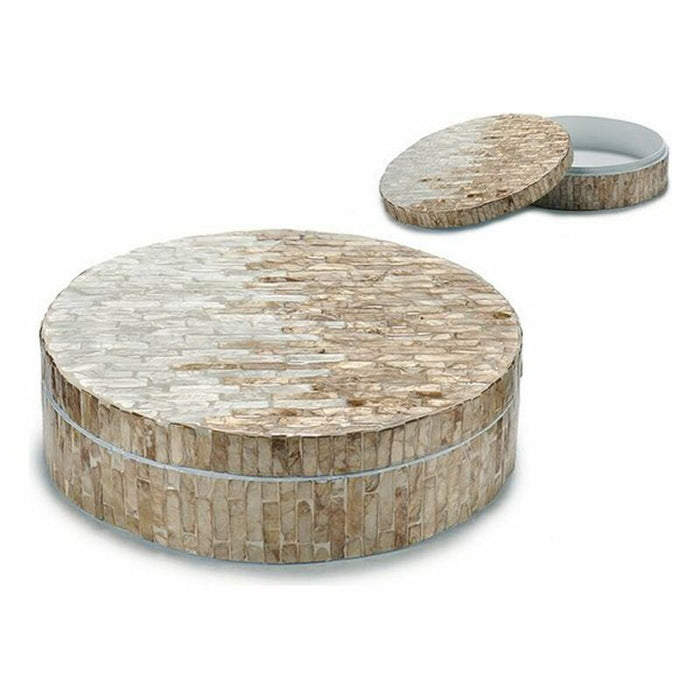 Cutie Decorativă Alb Bej Sidef Plăci aglomerate 25 x 8 x 25 cm